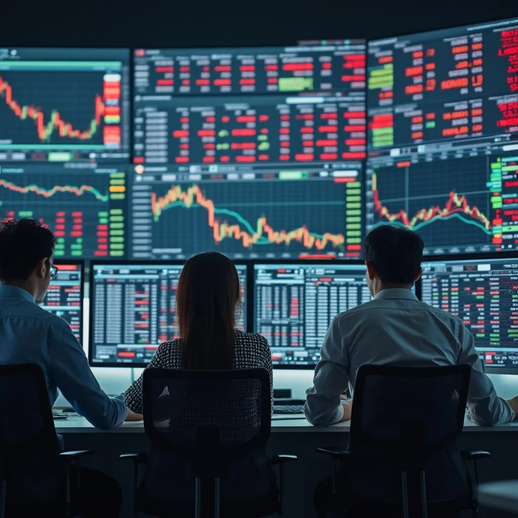 Research team analyzing market data
