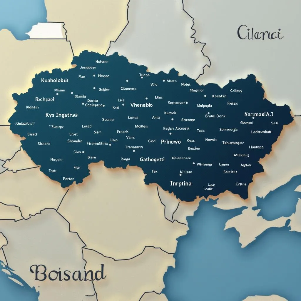Mapa Slovenska s vyznačenými oblasťami pôsobenia